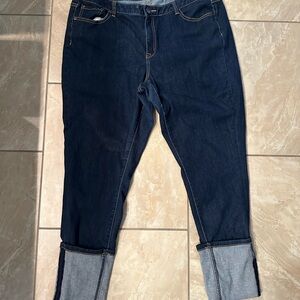 Lane Bryant Dark Indigo Ankle Jeans cuffed plus size skinny jeans size 20